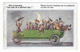 CPA ILLUSTRATION DONALD MC GILL, BUS AUTOBUS, WE'RE LEAVING " THE END OF A PERFECT DAY ", " DOUCES REVERIES " - Mc Gill, Donald
