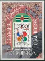 Dominica 1988 Olympia Sommerspiele Seoul Block 127 Postfrisch (C93963) - Dominica (1978-...)