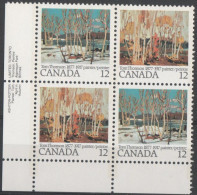 Canada - #734a - MNH PB  Of 4 - Números De Planchas & Inscripciones