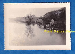Photo Ancienne Snapshot - SAMOIS Sur SEINE - Vue Du Pont De VALVINS - Inondations Janvier 1955 - Seine Et Marne Histoire - Lugares