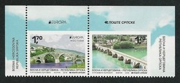 BOSNIA HERZEGOVINA SERBIA/ BOSNIEN SERBIEN/ BOSNIE - EUROPA 2018 -"PUENTES.-BRIDGES -BRÜCKEN -PONTS"- SERIE H-1 CARNET - 2018