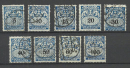 Germany Deutschland DANZIG 1923/1927 Michel 30 - 38 Portomarken Postage Due O (20 Pf Is MH/*) - Strafport