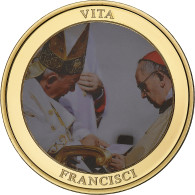 Vatican, Médaille, Le Pape François, Religions & Beliefs, SPL+, Copper Gilt - Altri