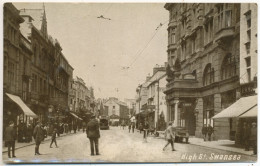 High Street, Swansea, 1917 Postcard, 'Passed For Publication By Press Bureau' - Glamorgan