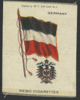 Germany Flag With Crest  Of Silk - Nebo Cigarettes - 6 X 8 Cm (see Sales Conditions) 9501 - Andere & Zonder Classificatie