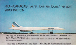 Air France Horaire D'Hiver Turquie 1977/1978 Card 7x11.5 Cm - Europe