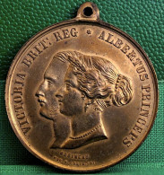 MEDAILLE 1855 RECEPTION ET SEJOUR EN FRANCE DE LA REINE  D'ANGLETERRE , 35 Mm, OLD MEDAL QUEEN VICTORIA & ALBERT - Monarchia/ Nobiltà
