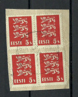 Estland Estonia 1934 O KOLU AG On 4 X Michel 77 On Piece - Estonie