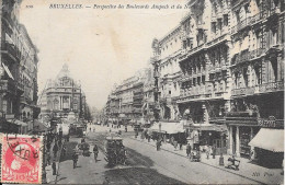 Bruxelles Perspective Des Boulevards Anspach Et Du Nord   13-5-1910 - Lanen, Boulevards