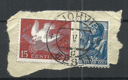 Estland Estonia First Soviet Occupation 1941 O JÕHVI On Piece Mixed Franking - Estonie