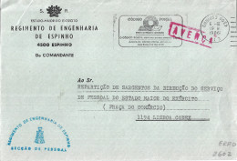 Portugal Military Cover AVENÇA Código Postal Slogan Cancel INVERTED ESPINHO - Lettres & Documents