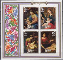 NIUE 1984 Christmas IMPERFORATE Miniature Sheet MNH - Madonna