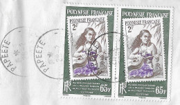 POLYNESIE FRANCAISE PAPEETE ( CACHETS RONDS ) LETTRE DE 2023, PAIRE TIMBRE SUR TIMBRE 1ERE EMISSION, VOIR LES SCANNERS - Covers & Documents