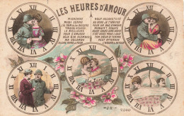 COUPLES - Les Heures D'amour - Baisers - Promenade - Au Dodo - L'heure De Retour -  Carte Postale Ancienne - Paare