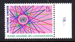 UNITED NATIONS GENEVA - 1983 WORLD COMMUNICATIONS YEAR STAMP FINE MNH ** SG G113 - Ongebruikt