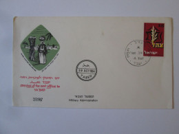Israel-Premier Jour Enveloppe Gouv.militaire Yabed/Palestine 1967/FDC Post Office Opening Military Govern.Yabed 1967 - Brieven En Documenten