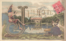 FANTAISIES - Femme Jouant De La Musique - Petite Fille Jouant Des Fleurs - Carte Postale Ancienne - Donne