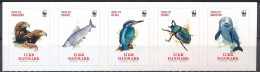 Denmark Danemark Danmark 2022 WWF The Rarest Species Of Protected Fauna Strip Of 5 Stamps MNH - Unused Stamps