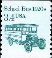 1985 USA Transportation Coil Stamp School Bus Sc#2123 History Post - Bussen