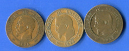 10  Cents  1855 K +1865 A +1855 D - 10 Centimes