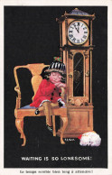 ILLUSTRATEUR - Un Enfant Assis Avec Son Chiot - Le Temps Semble Bien Long à Attendre - Colorisé - Carte Postale Ancienne - Autres & Non Classés