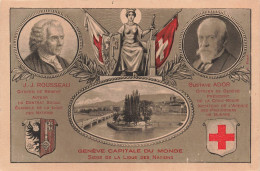 JEUX - Siège De La Ligue Des Nations - Genève Capitale Du Monde - Rousseau - Ador - Carte Postale Ancienne - Otros & Sin Clasificación