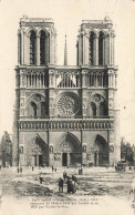 FRANCE - Paris - Notre Dame (façade) - Style Ogival - Animé - Carte Postale Ancienne - Notre-Dame De Paris