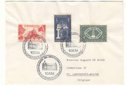 Luxembourg - Lettre De 1956 - Oblit Luxembourg - Idées Européennes - Charbon & Acier - Valeur 35 Euros - Briefe U. Dokumente