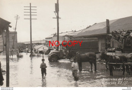 GUATEMALA. Le Cyclone De 1974 à La Gare Avec Attelage Et Camion. Photo Carte Postale Rare. Destrozos Del Ciclon Estacion - Guatemala