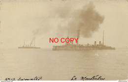 (B&P) RARE Photo Cpa Île Samoa Croiseur "LE MONTCALM" Et "ENCOUNTER" 1915 - Samoa