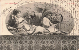 ENFANTS - Les Cinq Sens - Jeune Fille Se Regardant Un Miroir - Petit Garçon - La Vue - Carte Postale Ancienne - Autres & Non Classés