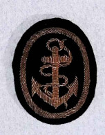 Militaria, écusson Tissu, Marine, Ovale, Ancre, 2 Scans - Blazoenen (textiel)
