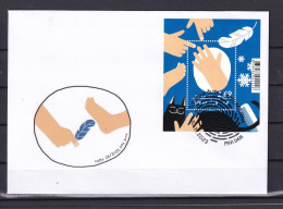 SLOVENIA  2023,THE SENSE OF TOUCH MEDICINE MAN BODY HAND,BLOCK,FDC - Slowenien