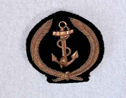 Militaria, écusson De Casquette; Tissu, MARINE, 2 Scans - Scudetti In Tela