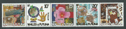 Wallis Et Futuna N° 592 / 96 XX Art Postal : Dessins D'enfants, Les 5 Vals Se Tenant Bande (livrée Pliée)sans Cha, TB - Sonstige & Ohne Zuordnung