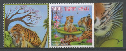POLYNESIE 2022 N° 1291 ** Neuf MNH Superbe Faune Tigres Année Lunaire Chinoise Animaux Flore Fleurs - Unused Stamps