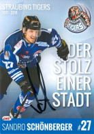 Autogramm Eishockey AK Sandro Schönberger Straubing Tigers 17-18 Weiden In Der Oberpfalz EV Augsburg - Sports D'hiver