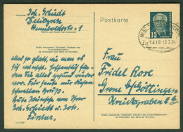 Bahnpost DDR 1954 Oval--o MAGDEBURG - LEIPZIG Auf GANZSACHE 12Pf-Pieck P50/o1 Aus Delitzsch > West Grone B Göttingen - Postkarten - Gebraucht