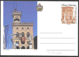 San Marino/Saint Marin: Intero, Stationery, Entier, Palazzo Pubblico, Public Building, Bâtiment Public - Ganzsachen