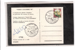 TEM19522  - GENOVA  20.2.1988    /  " VERSO COLOMBO '92 " - Cristóbal Colón