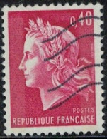 France 1970 Oblitéré Used Marianne La République De Cheffer 0f40 Rouge Carminé Y&T FR 1536 SU - 1971-1976 Marianne Of Béquet