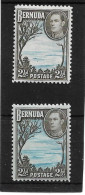 BERMUDA 1941 2½d LIGHT BLUE AND SEPIA - BLACK SG 113a; 1952 2½d BRIGHT BLUE AND DEEP SEPIA-BLACK SG 113ac LMM Cat £14 - Bermuda