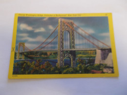 GEORGE WASHINGTON BRIDGE PALISADES IN BACKGROUND  NEW YORK CITY  ( USA ETATS UNIS )   BELLE VUE COLORISER - Brücken Und Tunnel