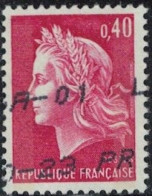 France 1970 Oblitéré Used Marianne La République De Cheffer 0f40 Rouge Carminé Y&T FR 1536 SU - 1971-1976 Marianne De Béquet