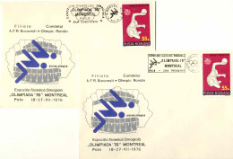 133  Water-polo, Jeux Olympiques De 1976 - Summer Olympics Montreal, Water Polo: 2 Pictorial Cancels From Bucharest - Water Polo