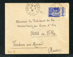 PAIX 65C Bleu Avec Bde PUBLICITAIRE  BYRRH  - POUR LES INVITES - OB  19/02/1938 - Covers & Documents