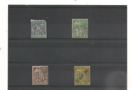 LEVANT ANNÉES  1878/1881 N°Y/T : 41-49-52-54 OBLITÉRÉS - Used Stamps