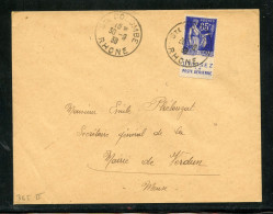 PAIX 65C Bleu Avec Bde PUBLICITAIRE  -  UTILISEZ LA POSTE AERIENNE - OB 30/09/1938 - Covers & Documents