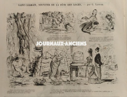 1878 SAINT GERMAIN SOUVENIR DE LA FETE DES LOGES Par LAFOSSE - EXPOSITION UNIVERSELLE Par STOP - LE JOURNAL AMUSANT - 1850 - 1899