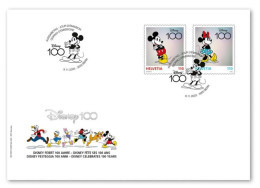 Switzerland  2023 (2023/4) 100 Years Disney Set Two Stamps FDC - Neufs